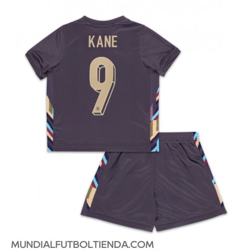 Camiseta Inglaterra Harry Kane #9 Segunda Equipación Replica Eurocopa 2024 para niños mangas cortas (+ Pantalones cortos)